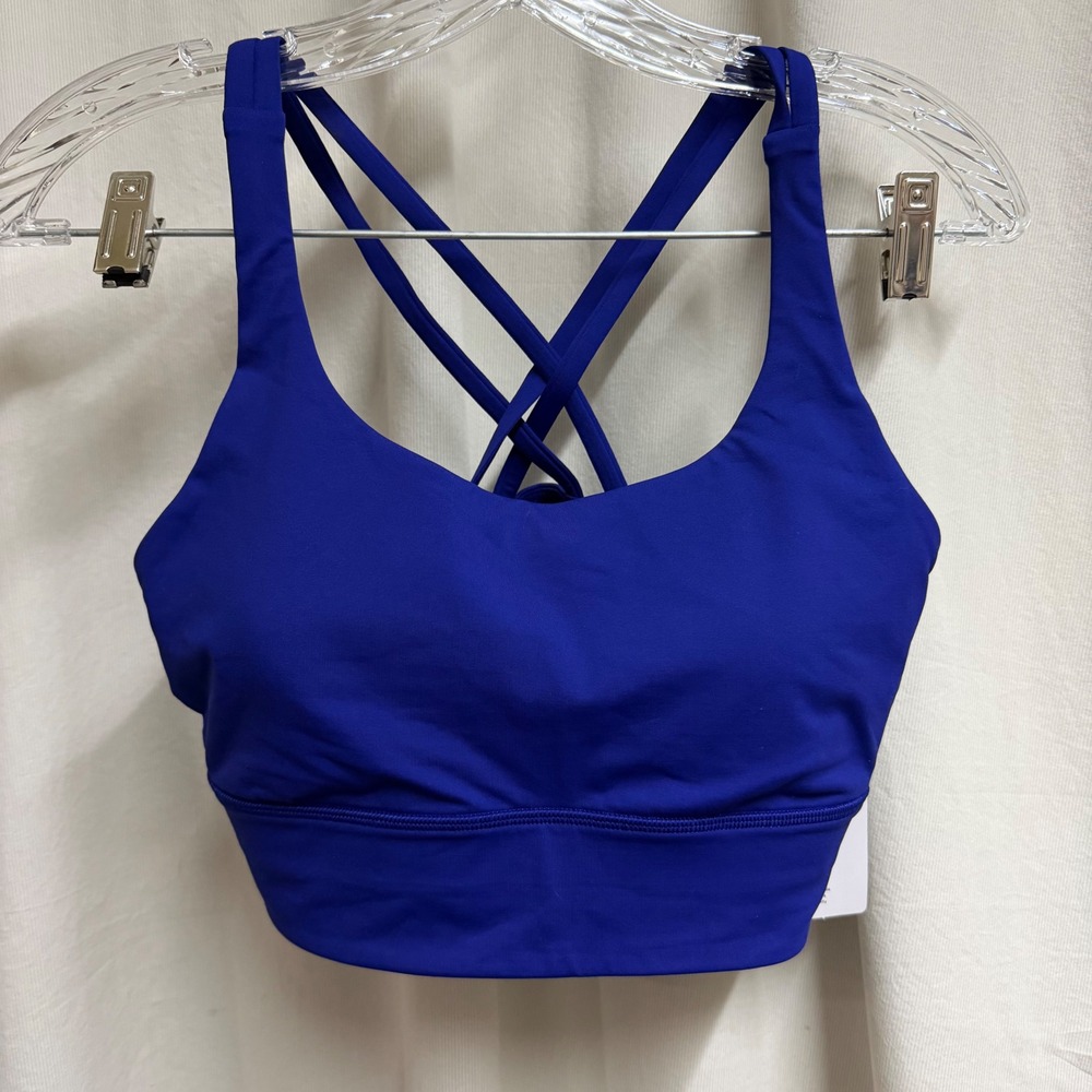 Lululemon Energy Longline Bra Deep Sapphire Blue LW2EB8S Size 8 NWT